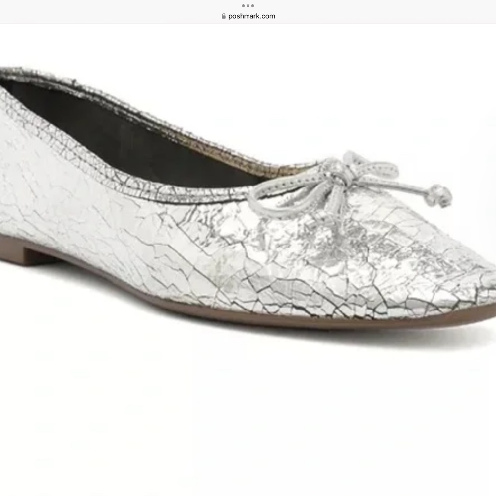 SCHUTZ Arissa Craque Silver Ballet Flats SZ 8